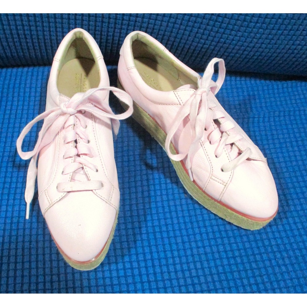 Halogen Pink Leather Espadrille Platform Sneakers Lace Up RN 58665 Size 6.5M